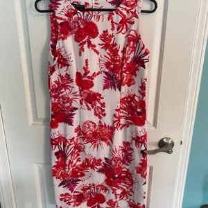 White & Pink Floral Dress, Size 6